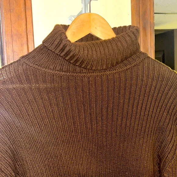 VINTAGE 90s Herman Geist Turtleneck Brown XL - Picture 2 of 5